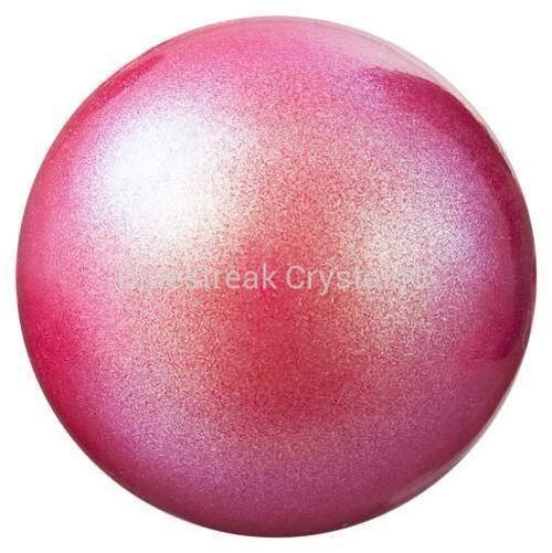 Preciosa Pearls Round (Half Drilled) Pearlescent Red-Preciosa Pearls-4mm - Pack of 10-Bluestreak Crystals