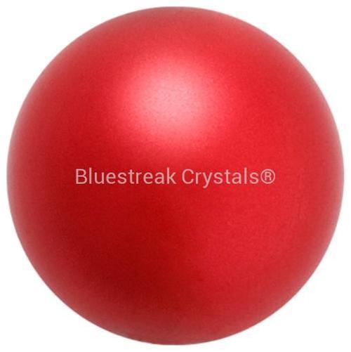 Preciosa Pearls Round (Half Drilled) Red-Preciosa Pearls-4mm - Pack of 10-Bluestreak Crystals