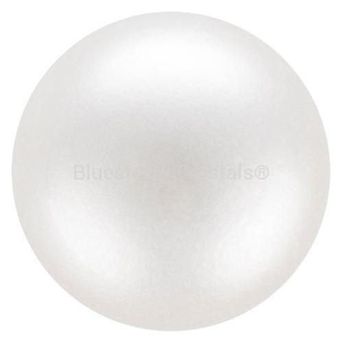Preciosa Pearls Round (Half Drilled) White-Preciosa Pearls-4mm - Pack of 10-Bluestreak Crystals
