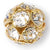 Preciosa Rondelle Bead Ball Gold Plated-Preciosa Metal Trimmings-8mm - Pack of 4-Bluestreak Crystals