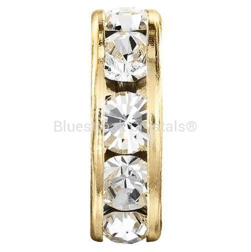 Preciosa Rondelle Bead Round Gold Plated-Preciosa Metal Trimmings-4.5mm - Pack of 10-Bluestreak Crystals