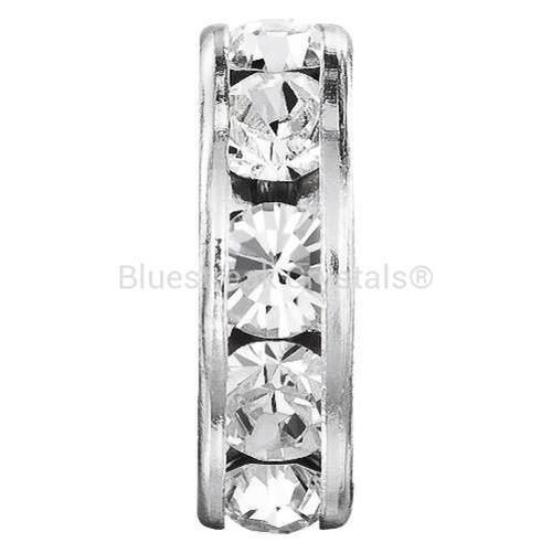 Preciosa Rondelle Bead Round Silver Plated-Preciosa Metal Trimmings-4.5mm - Pack of 10-Bluestreak Crystals