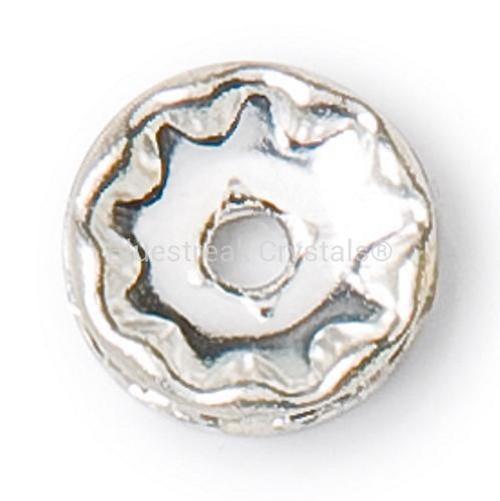 Preciosa Rondelle Bead Round Silver Plated-Preciosa Metal Trimmings-Bluestreak Crystals