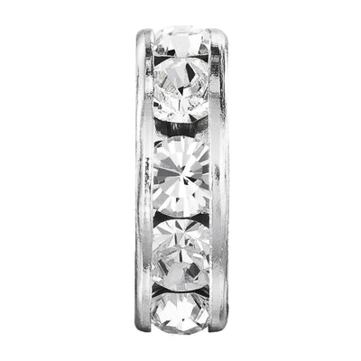 Preciosa Rondelle Bead Round Silver Plated - Bluestreak Crystals