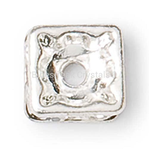 Preciosa Rondelle Bead Square Silver Plated-Preciosa Metal Trimmings-4.5mm - Pack of 10-Bluestreak Crystals