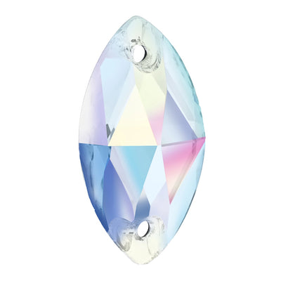 Preciosa Sew On Crystals Navette Crystal AB - Bluestreak Crystals