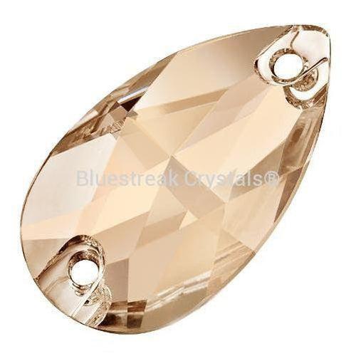 Preciosa Sew On Crystals Pear Crystal Honey-Preciosa Sew On Crystals-12x7mm - Pack of 4-Bluestreak Crystals