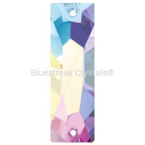 Preciosa Sew On Crystals Slim Baguette Crystal AB-Preciosa Sew On Crystals-18x6mm - Pack of 2-Bluestreak Crystals