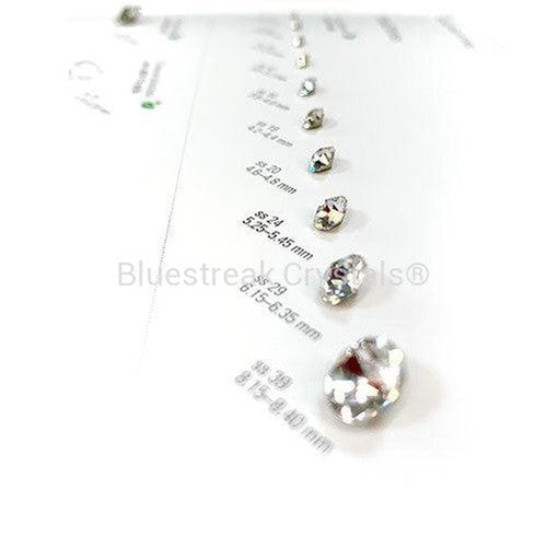 Preciosa Shapes and Sizes Chart of Preciosa Jewellery Stones-Preciosa Colour Charts-Bluestreak Crystals