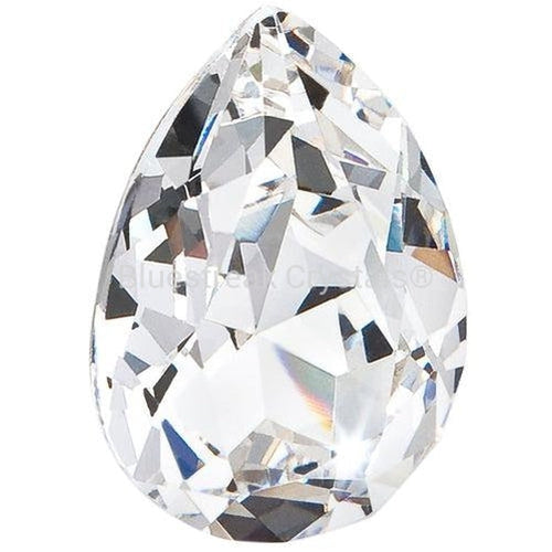 Preciosa Single Stone Setting Baroque Pear in Silver-Preciosa Metal Trimmings-Crystal-6x4mm - Pack of 4-Bluestreak Crystals