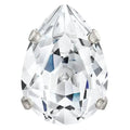 Preciosa Single Stone Setting Baroque Pear in Silver - Bluestreak Crystals