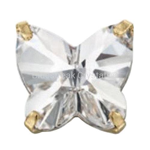 Preciosa Single Stone Setting Butterfly in Gold-Preciosa Metal Trimmings-10mm - Pack of 2-Bluestreak Crystals