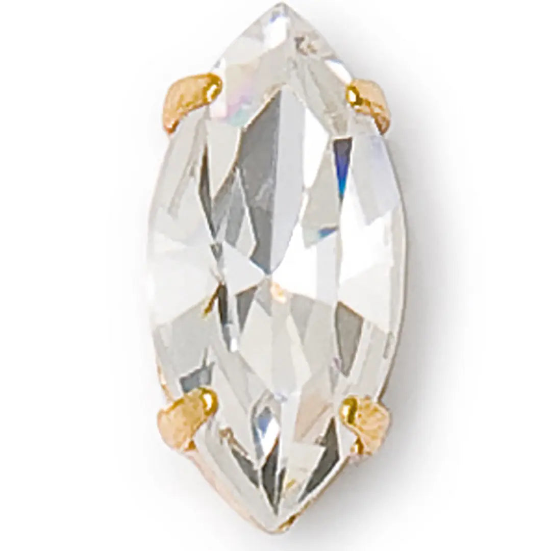 Preciosa Single Stone Setting Navette in Gold - Bluestreak Crystals