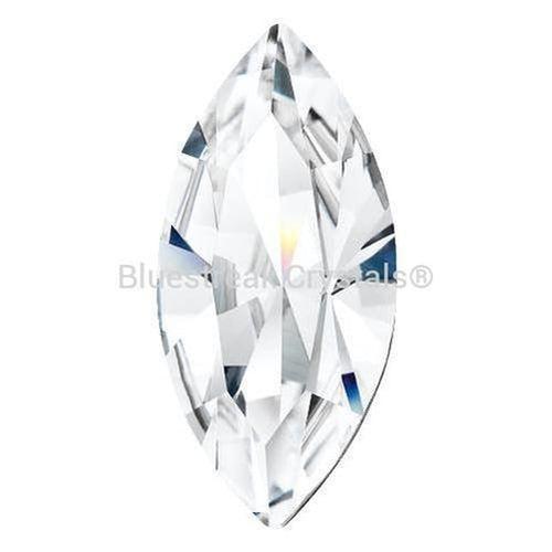 Preciosa Single Stone Setting Navette in Silver-Preciosa Metal Trimmings-Crystal-5x2.5mm - Pack of 4-Bluestreak Crystals