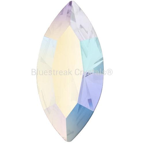Preciosa Single Stone Setting Navette in Silver-Preciosa Metal Trimmings-Crystal AB-5x2.5mm - Pack of 4-Bluestreak Crystals