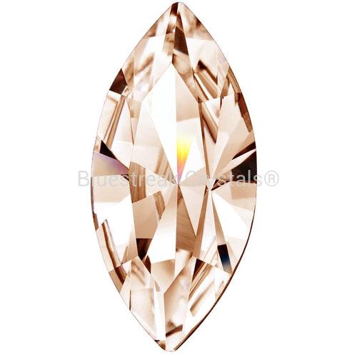 Preciosa Single Stone Setting Navette in Silver-Preciosa Metal Trimmings-Light Peach-10x5mm - Pack of 4-Bluestreak Crystals