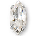 Preciosa Single Stone Setting Navette in Silver - Bluestreak Crystals