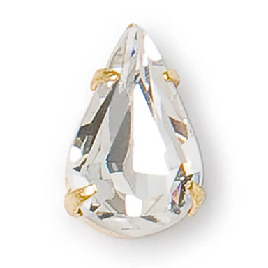 Preciosa Single Stone Setting Pear in Gold - Bluestreak Crystals