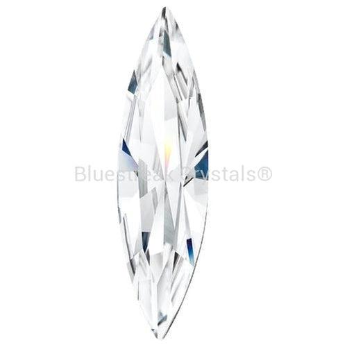 Preciosa Single Stone Setting Slim Navette in Silver-Preciosa Metal Trimmings-Crystal-11x3mm - Pack of 4-Bluestreak Crystals