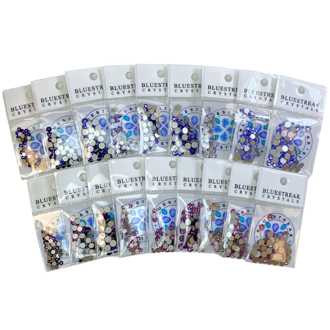 Serinity Flat Back Crystals Non Hotfix Purple Collection