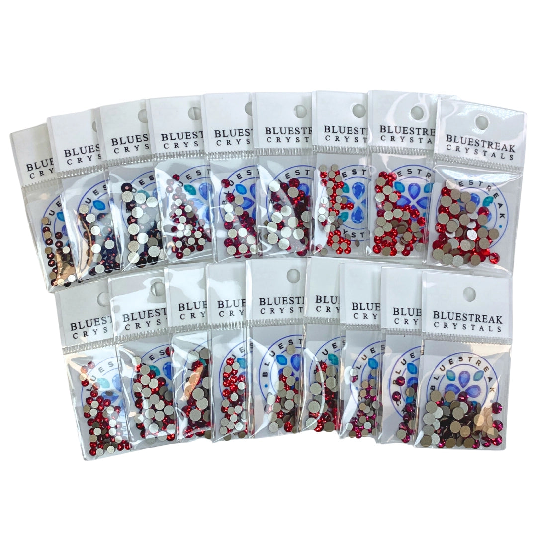 Serinity Flat Back Crystals Non Hotfix Red Collection
