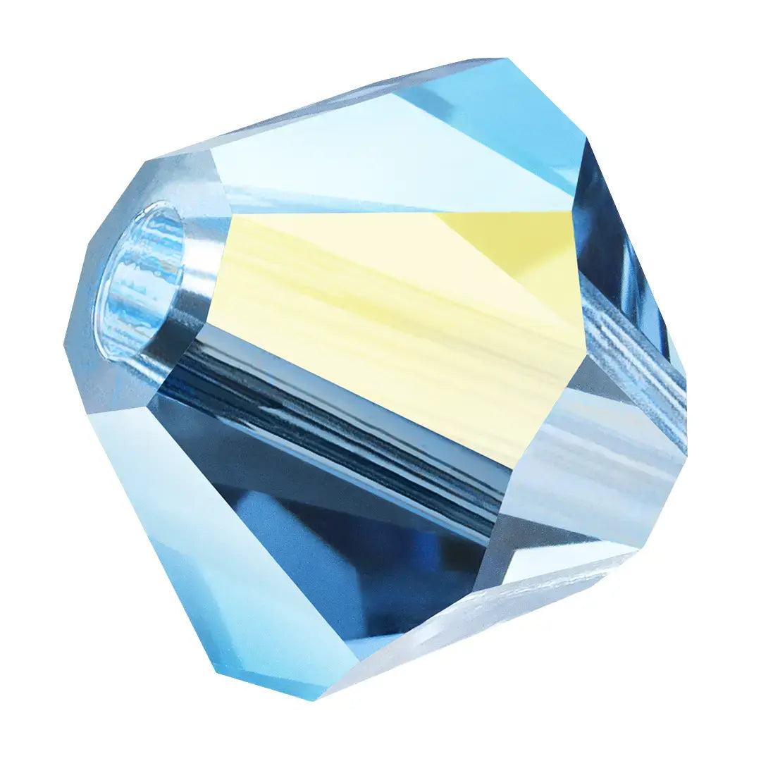 Preciosa Beads Bicone Malibu Blue AB