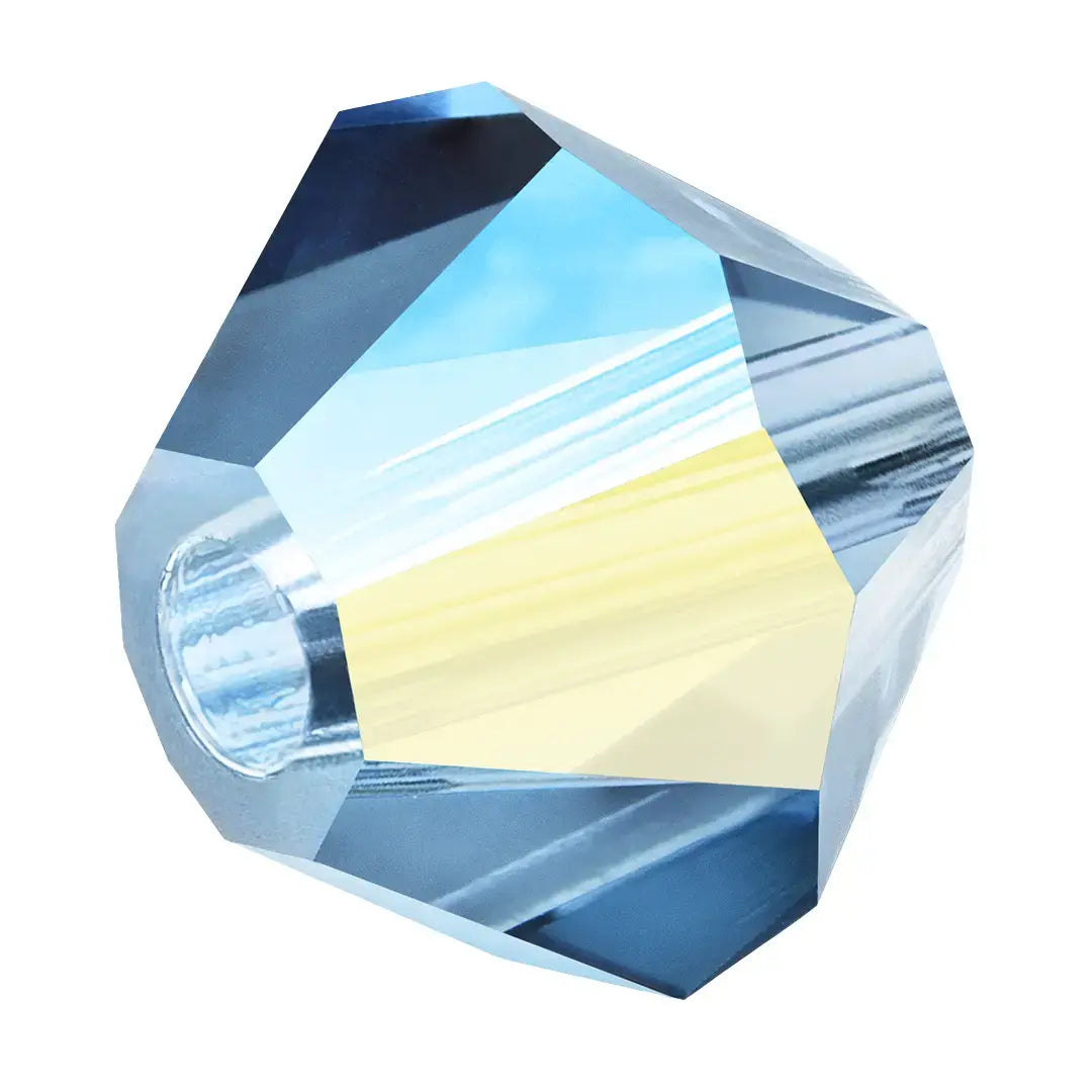 Preciosa Beads Bicone Malibu Blue AB