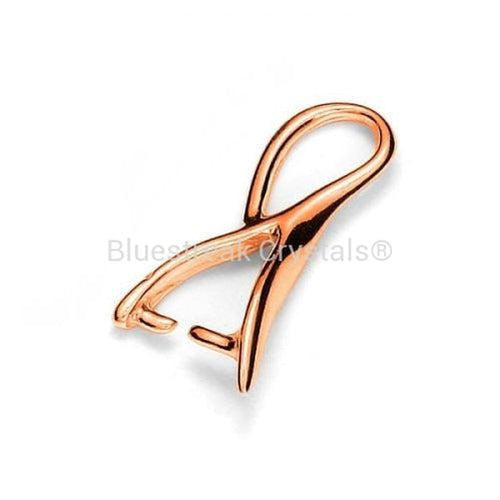 Rose Gold Plated (18k) Leaf Bail-Findings For Jewellery-17mm - Pack of 1-Bluestreak Crystals