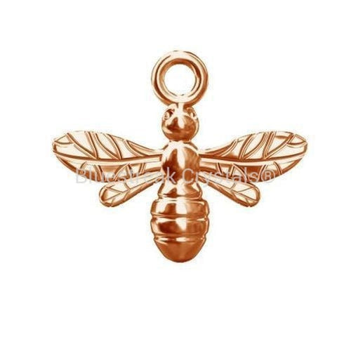 Rose Gold Plated (18k) Sterling Silver Bee Charm-Findings For Jewellery-15mm - Pack of 1-Bluestreak Crystals