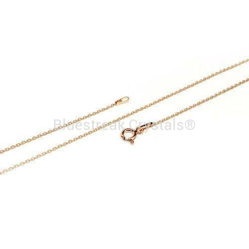 Rose Gold Plated (18k) Sterling Silver Trace Chain-Findings For Jewellery-17.5 inch - Pack of 1-Bluestreak Crystals