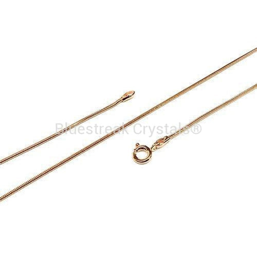 Rose Gold Plated Snake Chains-Findings For Jewellery-16 inch - Pack of 1-Bluestreak Crystals