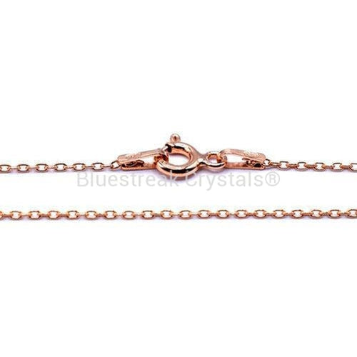 Rose Gold Plated Trace Chains-Findings For Jewellery-16 inch - Pack of 1-Bluestreak Crystals