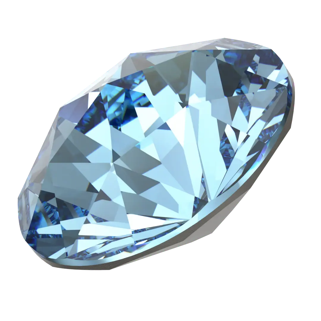 Swarovski Chatons Round Stones Rose Cut (1401) Aquamarine - Bluestreak Crystals