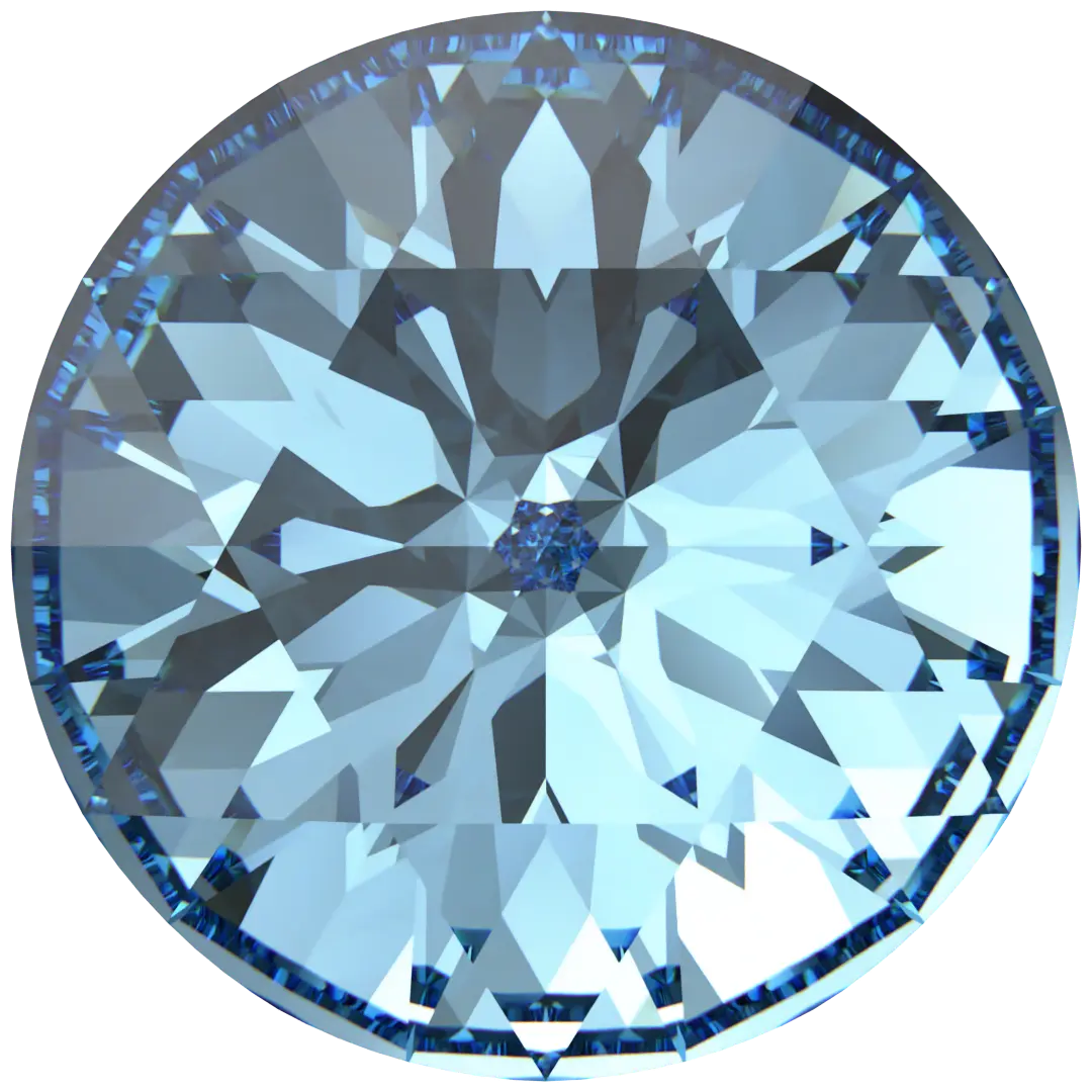 Swarovski Chatons Round Stones Rose Cut (1401) Aquamarine - Bluestreak Crystals