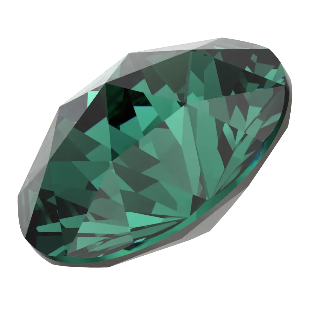 Swarovski Chatons Round Stones Rose Cut (1401) Emerald - Bluestreak Crystals