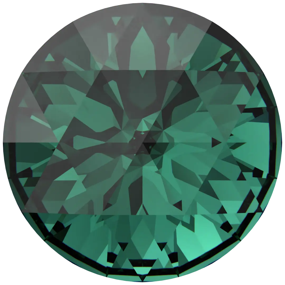 Swarovski Chatons Round Stones Rose Cut (1401) Emerald - Bluestreak Crystals