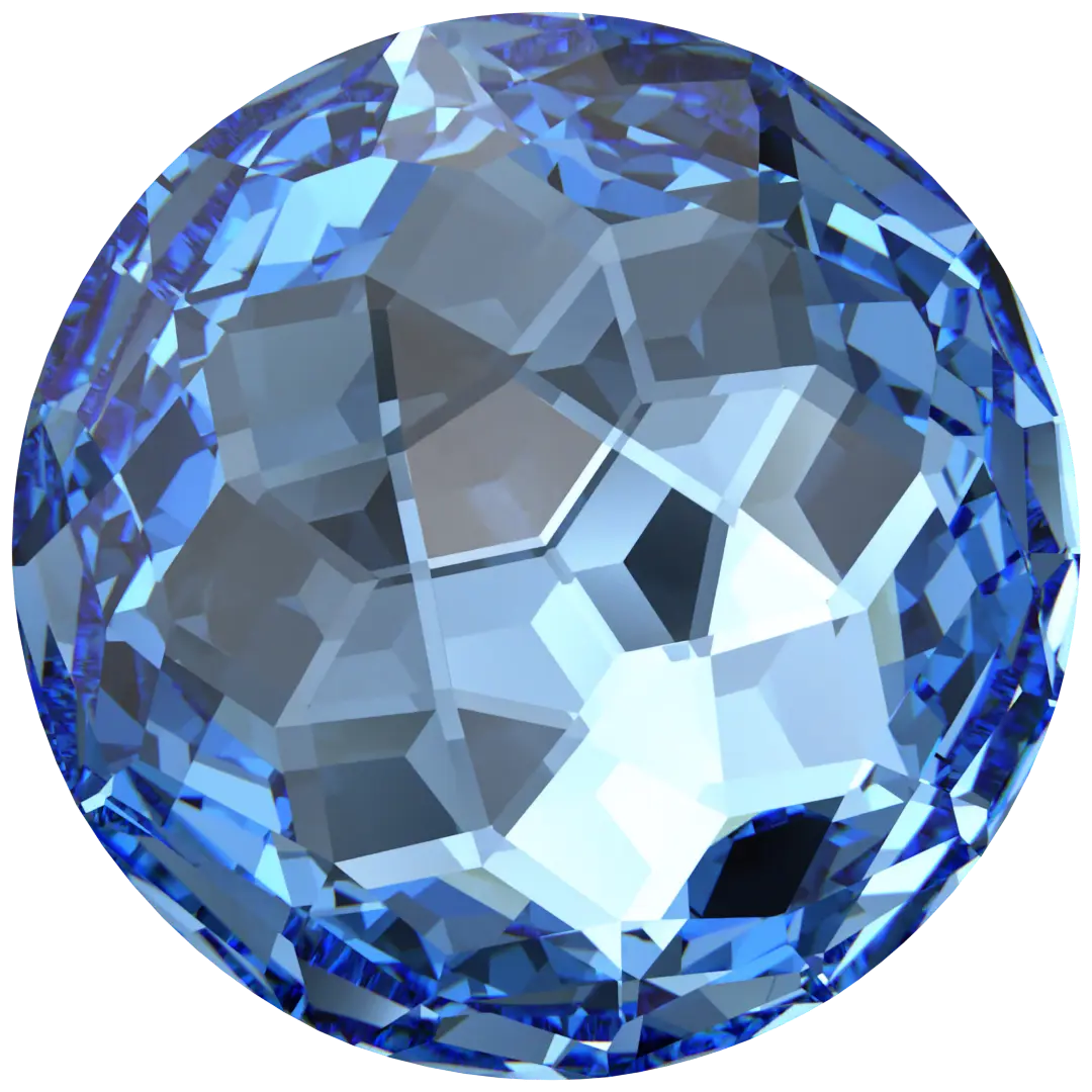 Serinity Chatons Round Stones Thin (1383) Cool Blue - Bluestreak Crystals