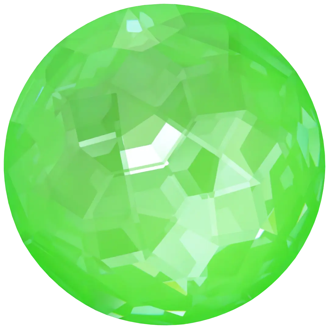 Serinity Chatons Round Stones Thin (1383) Crystal Electric Green Ignite UNFOILED - Bluestreak Crystals