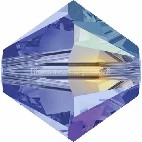 Serinity Crystal Beads Bicone (5328) Light Sapphire AB-Serinity Beads-3mm - Pack of 25-Bluestreak Crystals