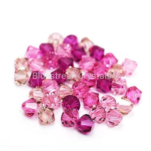 Serinity Crystal Beads Bicone Mix (5328) Pinks-Serinity Beads-4mm - Pack of 40-Bluestreak Crystals