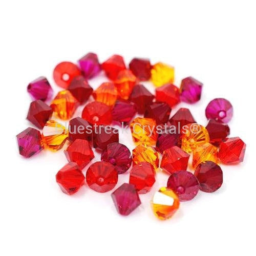 Serinity Crystal Beads Bicone Mix (5328) Reds-Serinity Beads-4mm - Pack of 40-Bluestreak Crystals