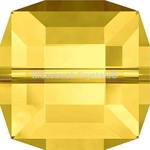 Serinity Crystal Beads Cube (5601) Light Topaz-Serinity Beads-6mm - Pack of 5-Bluestreak Crystals
