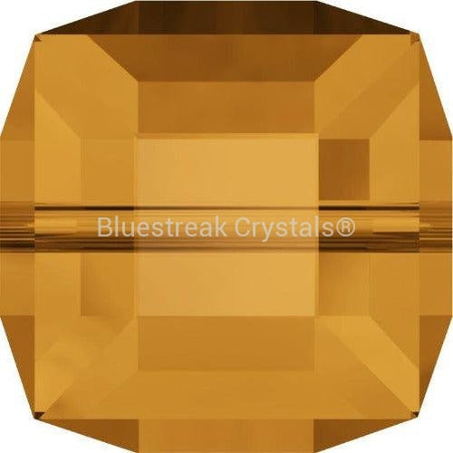 Serinity Crystal Beads Cube (5601) Topaz-Serinity Beads-4mm - Pack of 5-Bluestreak Crystals
