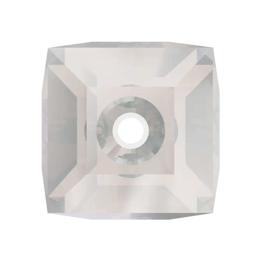 Serinity Crystal Beads Cube (5601) White Opal Shimmer B - Bluestreak Crystals
