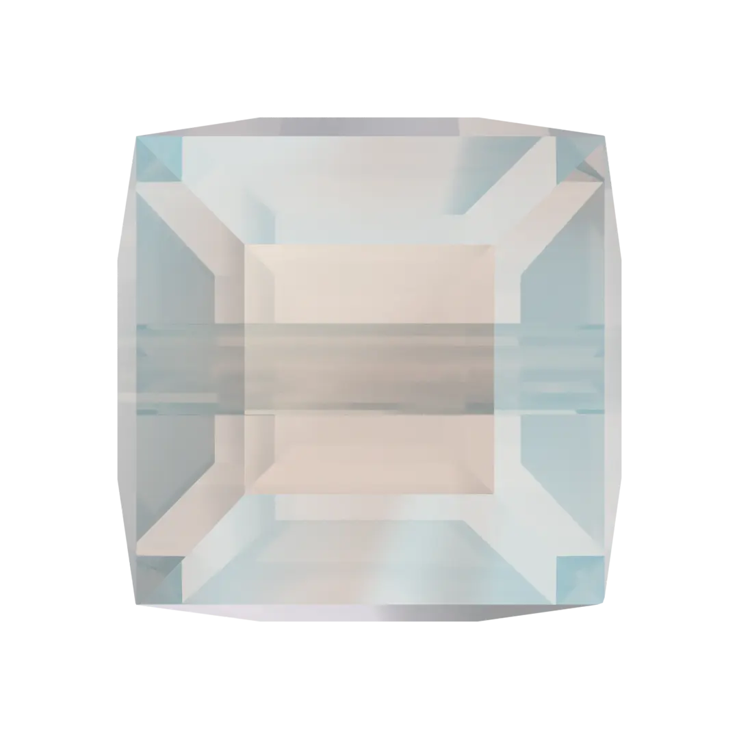 Serinity Crystal Beads Cube (5601) White Opal Shimmer B - Bluestreak Crystals