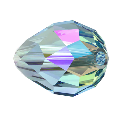 Swarovski Crystal Beads Drop (5500) Aquamarine Shimmer 2X - Bluestreak Crystals