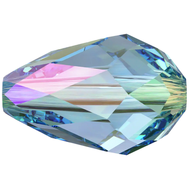Swarovski Crystal Beads Drop (5500) Aquamarine Shimmer 2X - Bluestreak Crystals