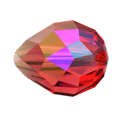 Swarovski Crystal Beads Drop (5500) Light Siam Shimmer 2X - Bluestreak Crystals