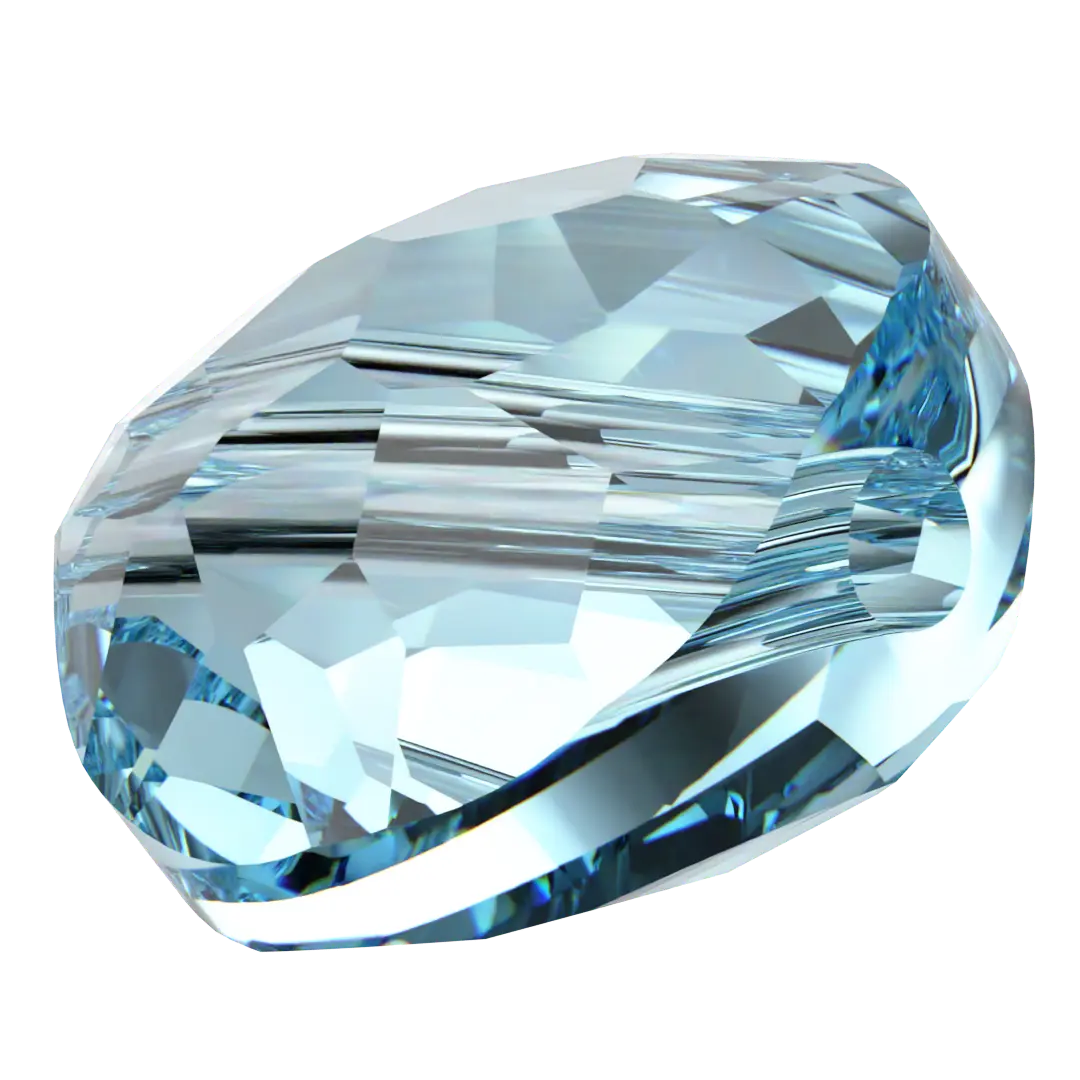 Serinity Crystal Beads Thin Round (5034) Aquamarine - Bluestreak Crystals