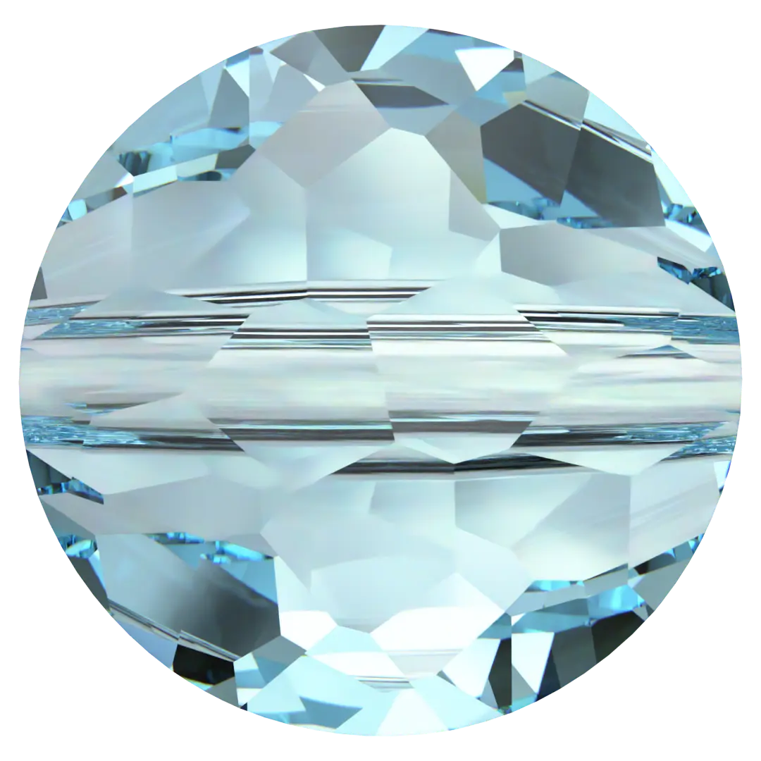 Serinity Crystal Beads Thin Round (5034) Aquamarine - Bluestreak Crystals